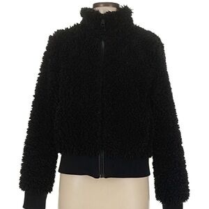 Zara medium black faux fur Sherpa coat jacket